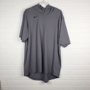 The Nike Tee Hooded Short Sleeve Pullover Gray